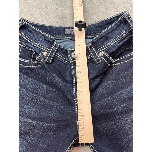 Silver Jeans Suki High Capri Womens W25 L24.5 Dark Wash Denim Preppy - Picture 7 of 13